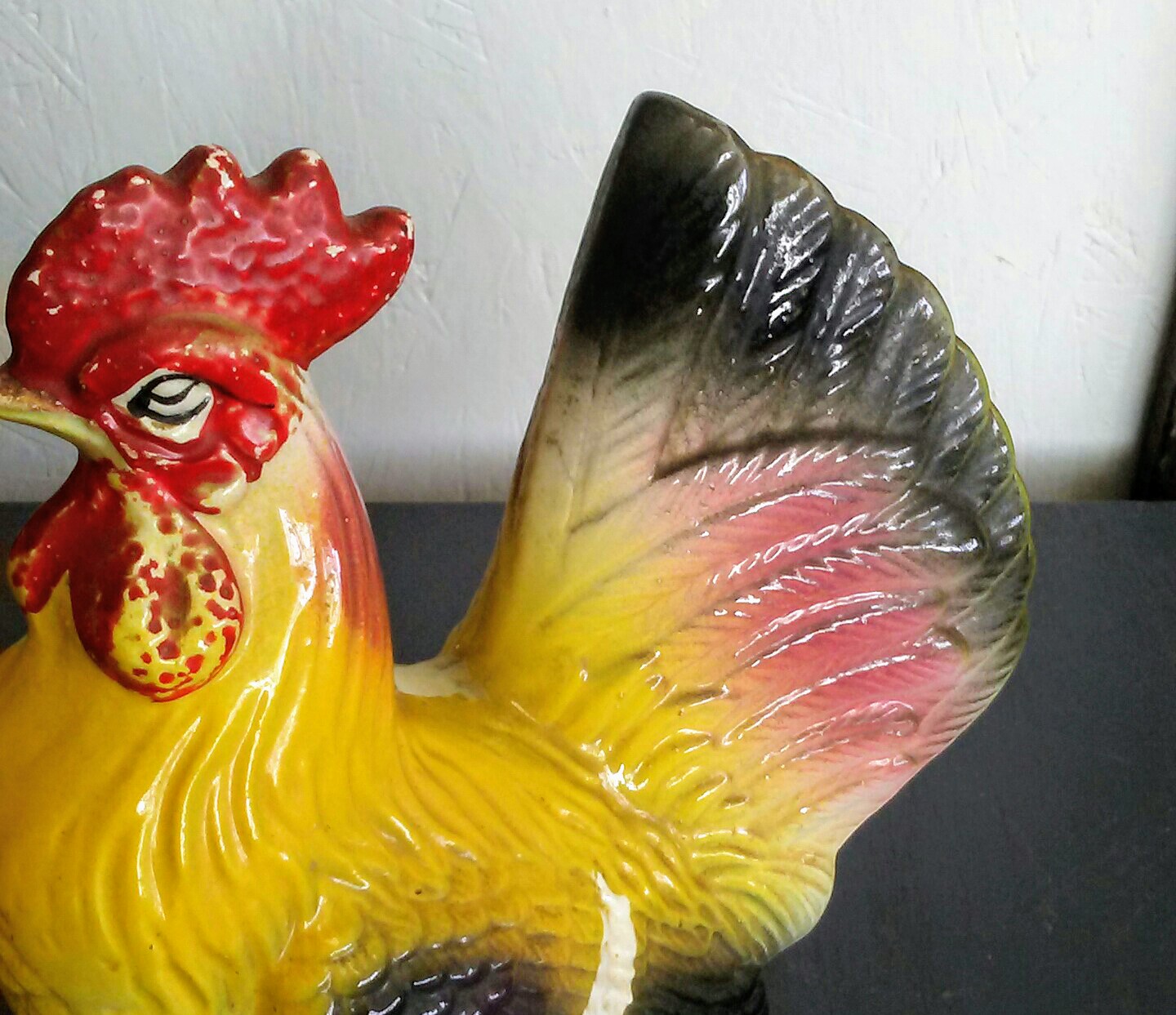 black ceramic rooster