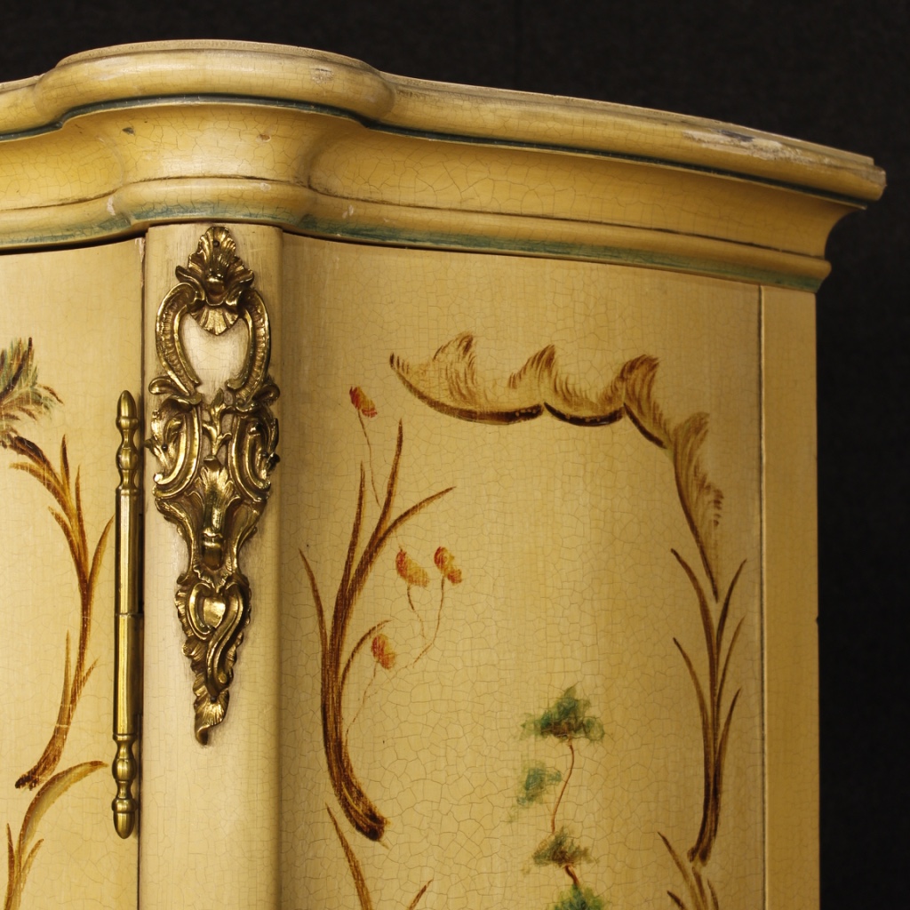 French Chinoiserie Lacquered And Painted Wardrobe For Sale