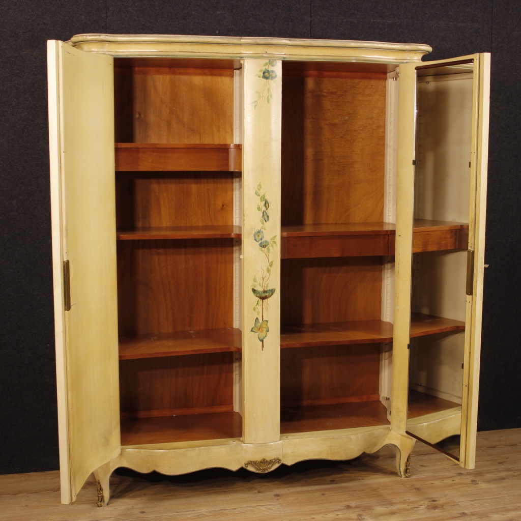 French Chinoiserie Lacquered And Painted Wardrobe For Sale