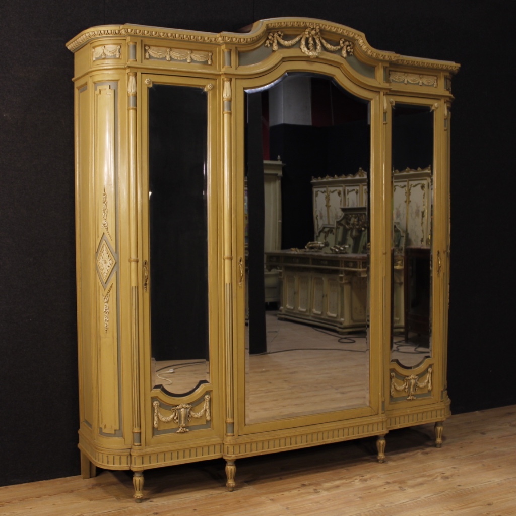 Italian Lacquered Wardrobe In Louis Xvi Style For Sale Antiques