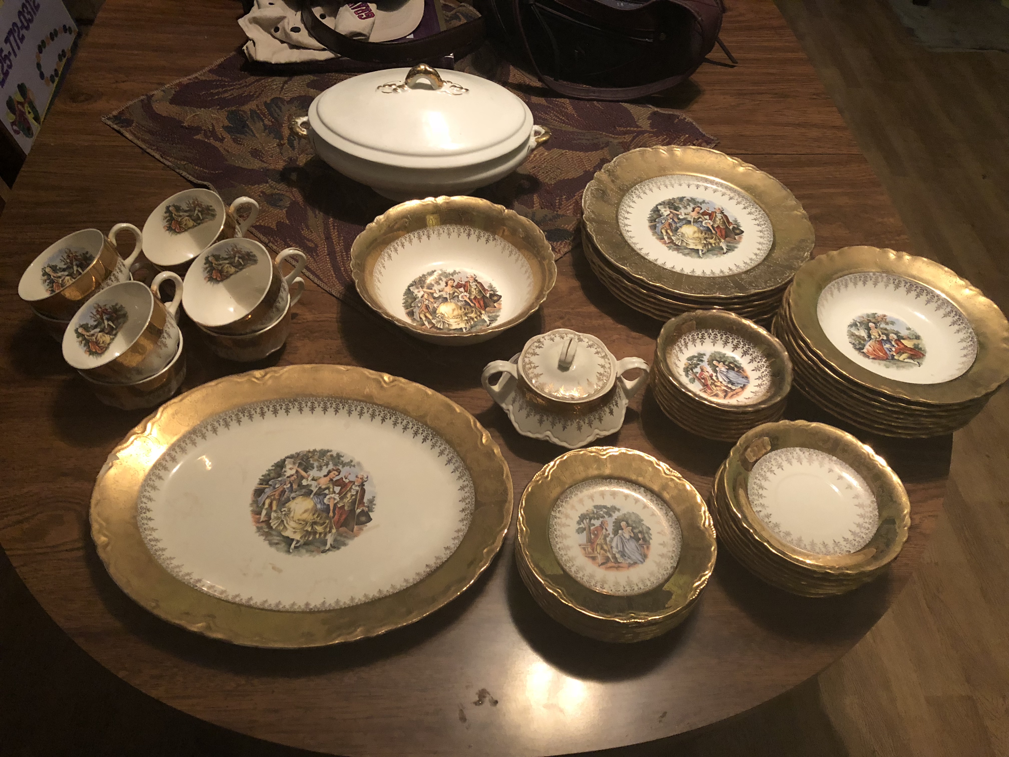 22k-gold-antique-dish-set-53-pieces-for-sale-antiques-classifieds