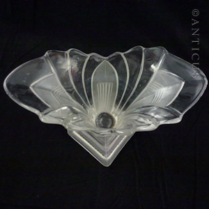 Art Deco Glass Vase Frosted And Clear C15093 For Sale