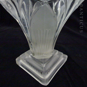 Art Deco Glass Vase Frosted And Clear C15093 For Sale