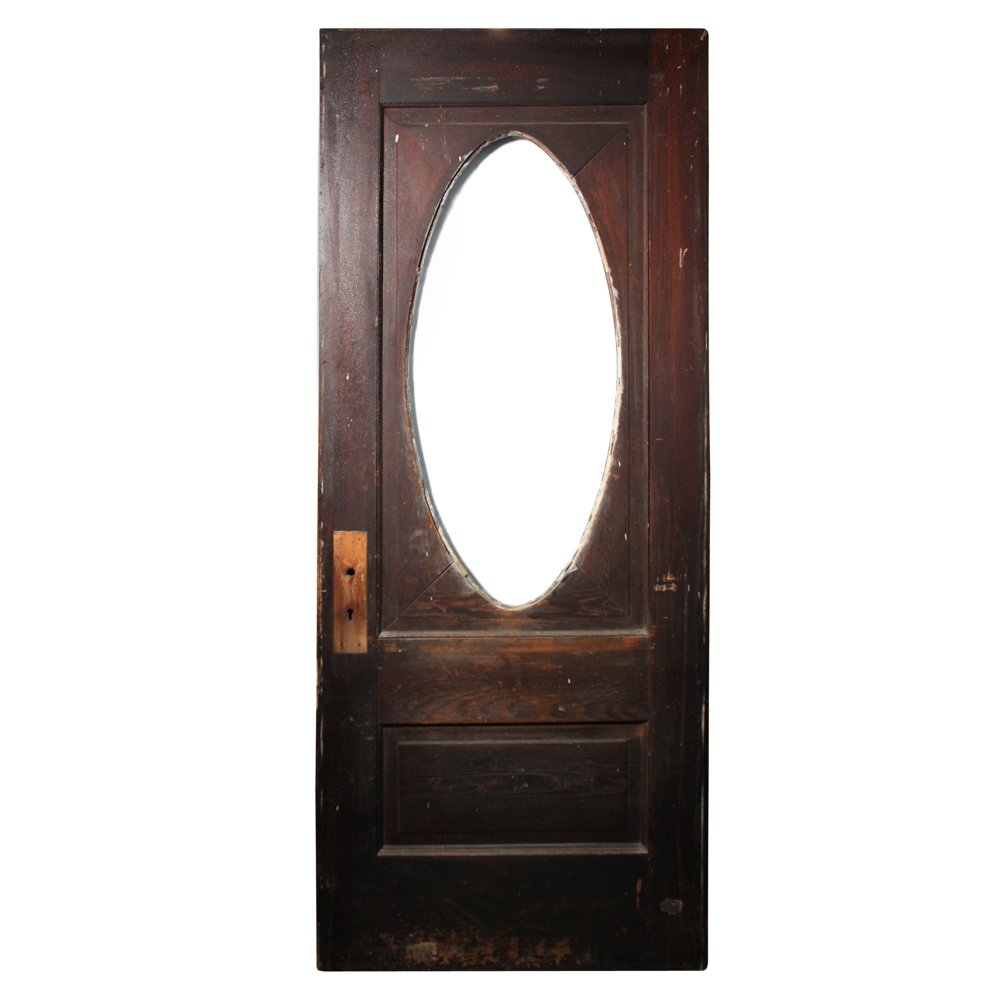 Lovely Salvaged Entrance Door with Oval Glass, c 1910 NED230-RW For