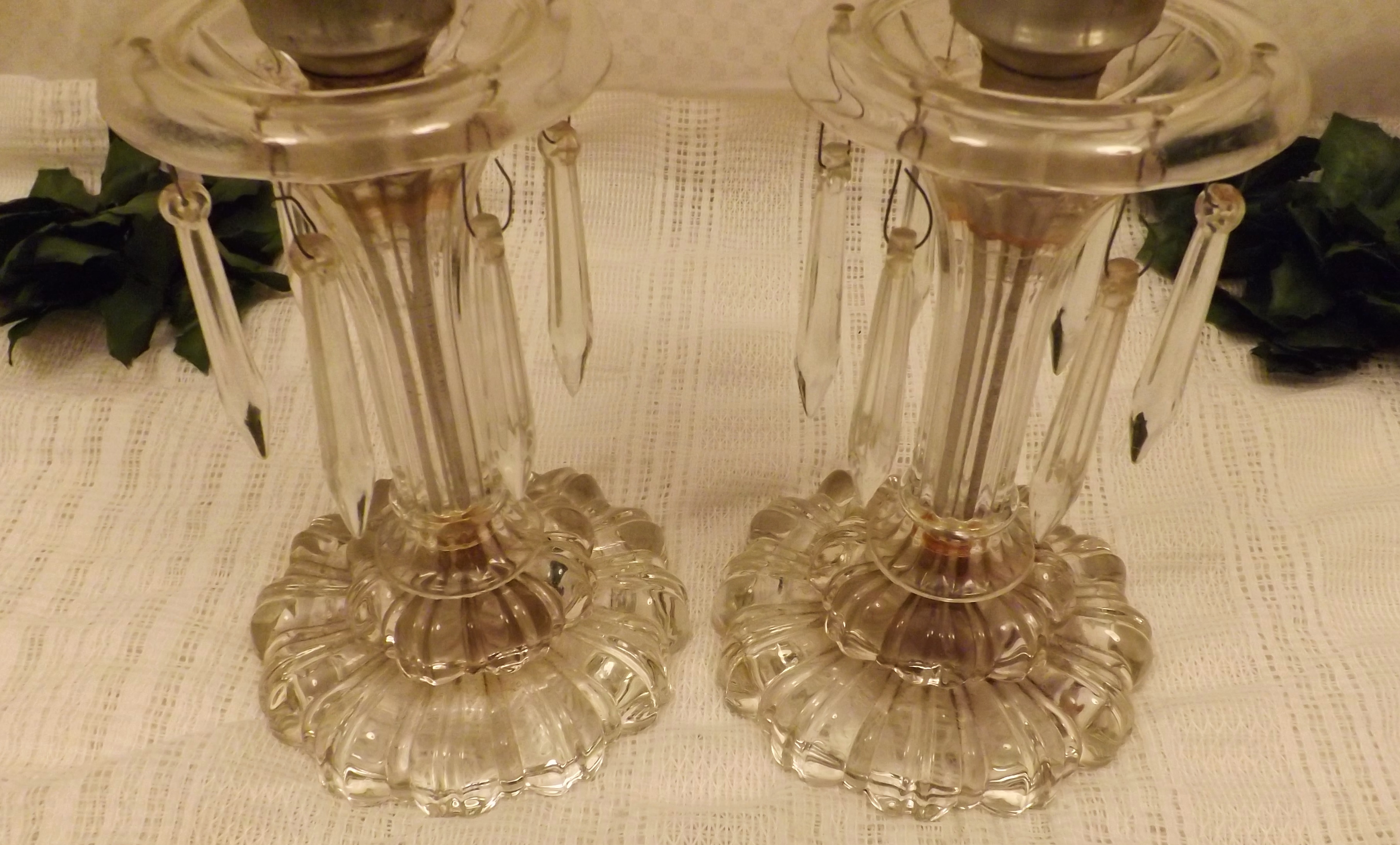 antique crystal table lamps with prisms