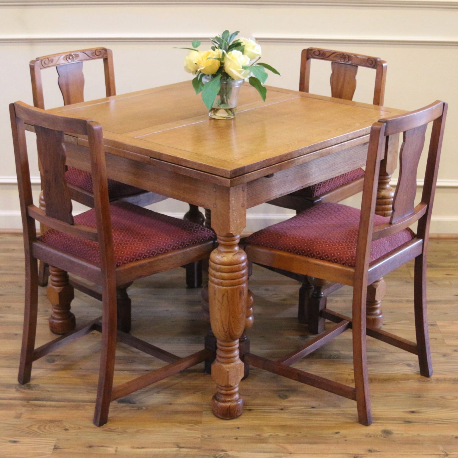 Antique Oak Dining Chairs For Sale  . An Antique Swedish Solid Oak Baroque Dining Table With Traditional Painted Finish.