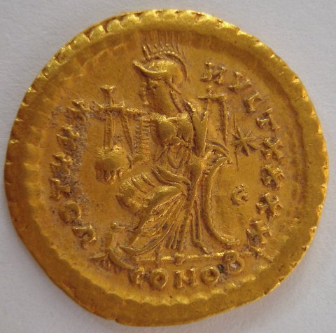 A Late Roman Early Byzantine Gold Solidus Of Theodosius Ii For Sale