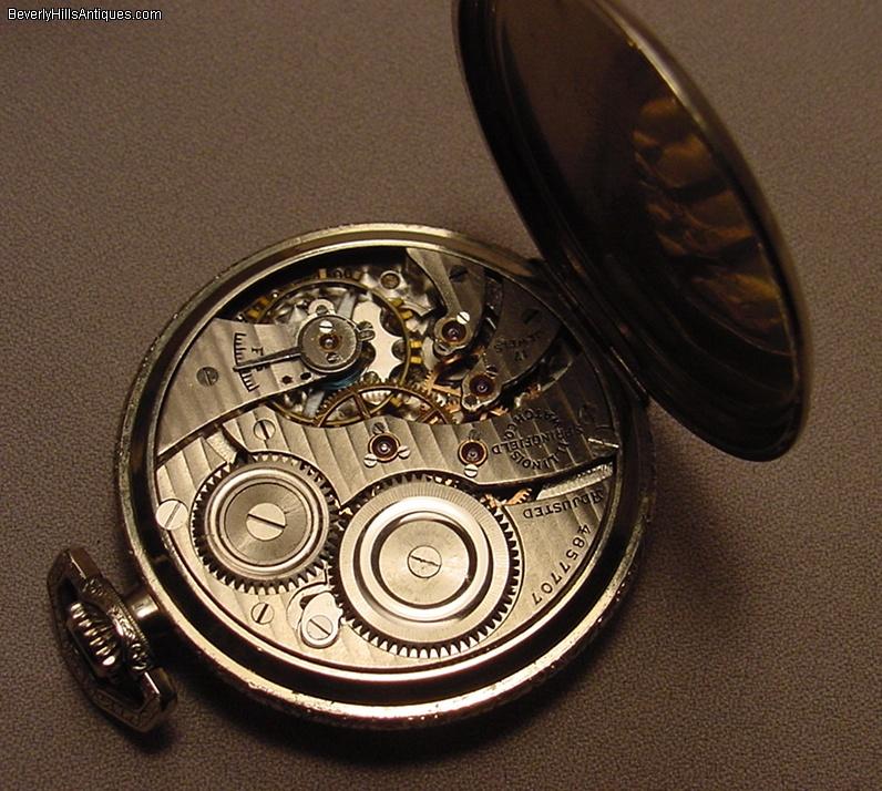Antique Art Deco 14k Illinois GF 17 Jewel Pocket Watch For Sale ...