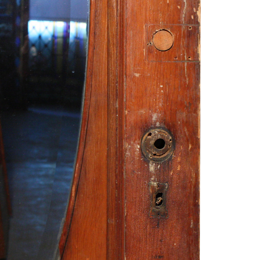 Beautiful Salvaged Entrance Door with Beveled Oval Glass, c 1910 NED200 ...