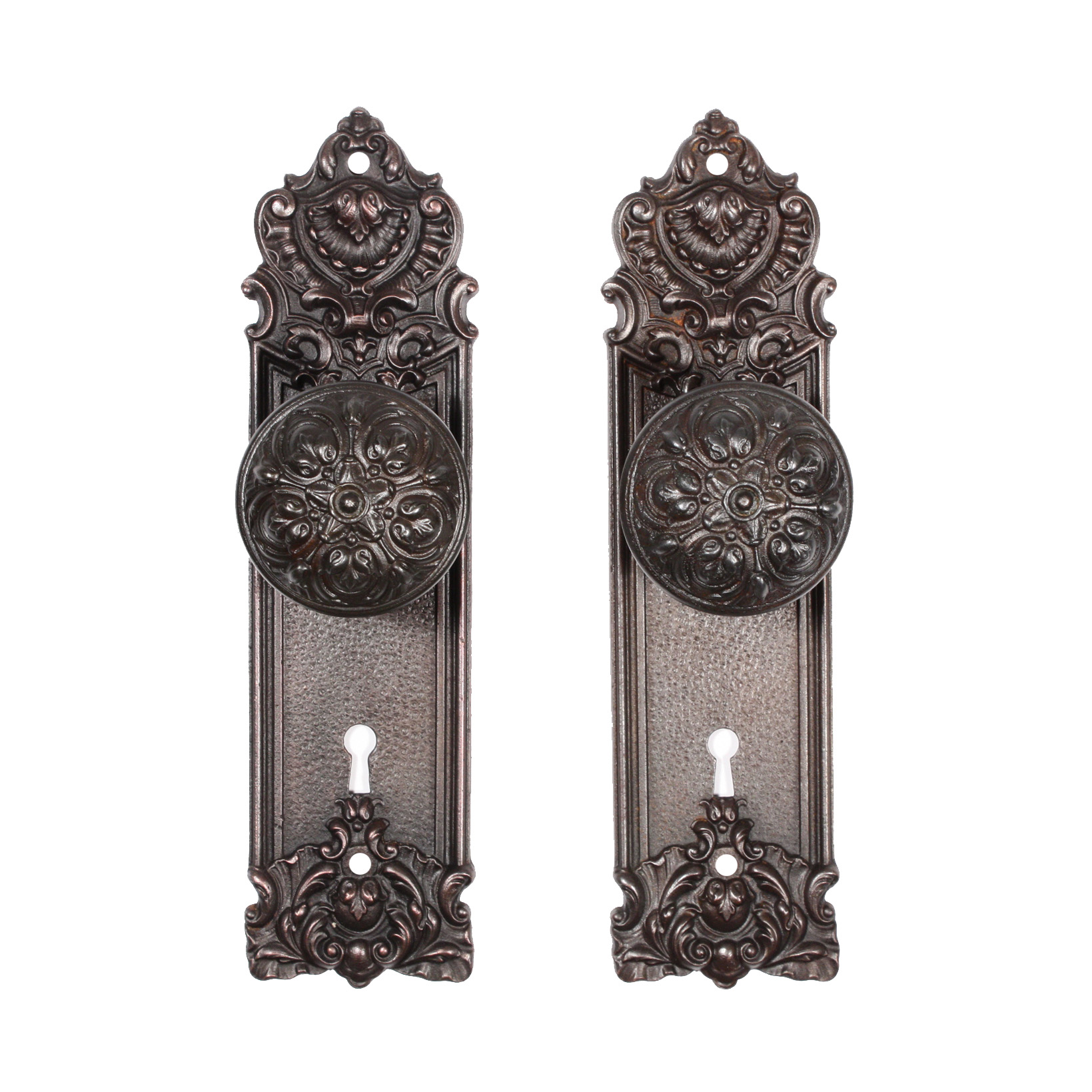 Antique Cast Iron â€œpascoâ€ Door Hardware Sets By Yale And Towne C 1905 Ndks197 Rw For Sale