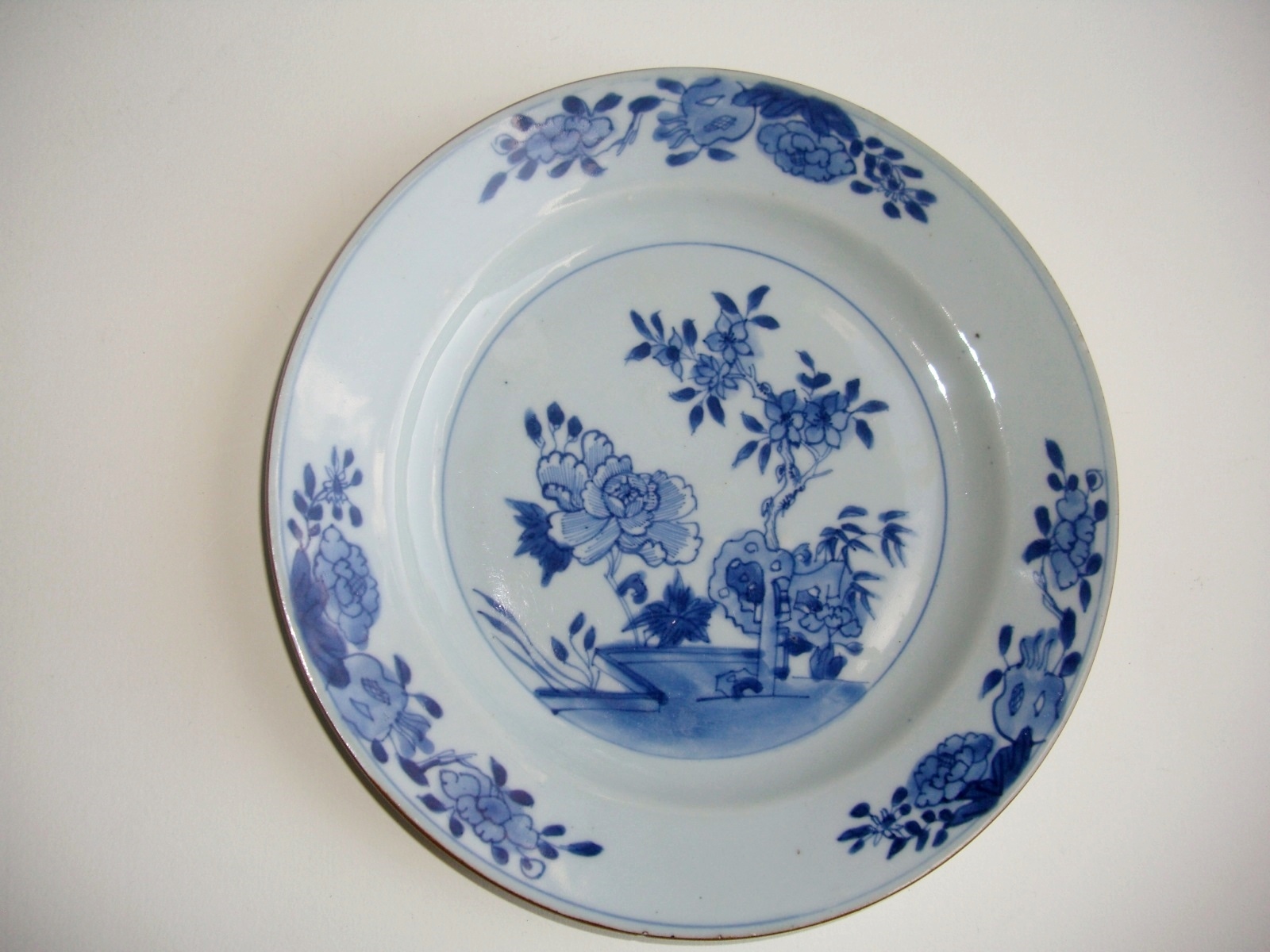 Chinese Blue White Flowers, Butterfly Plate Antique For Sale | Antiques ...