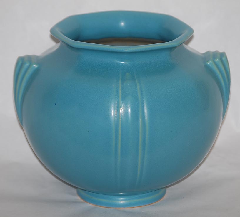 Roseville Pottery Russco Turquoise Vase For Sale | Antiques.com ...